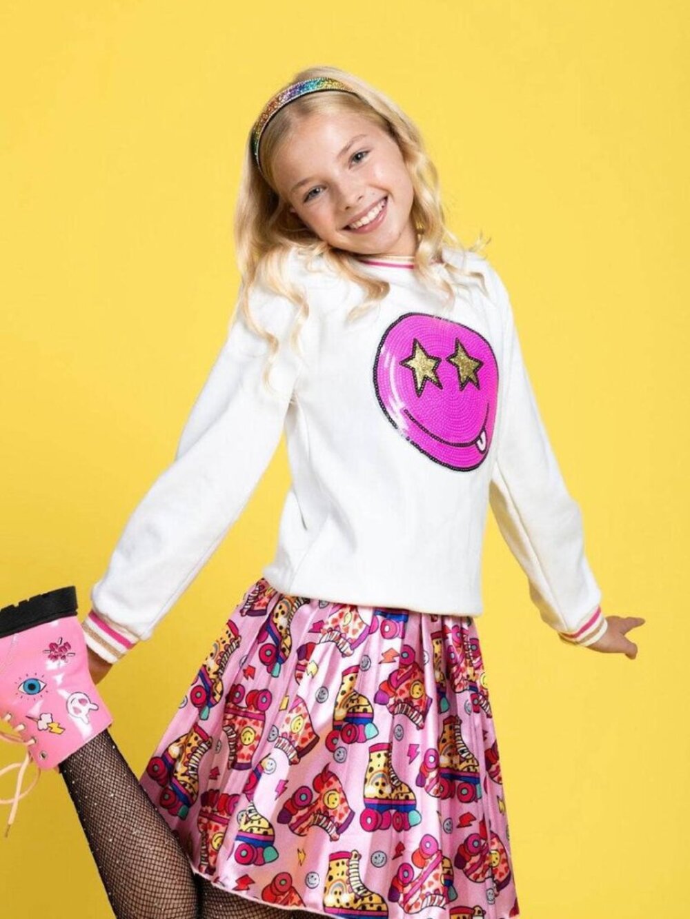 Emoji Starry Eye White Sweatshirt
